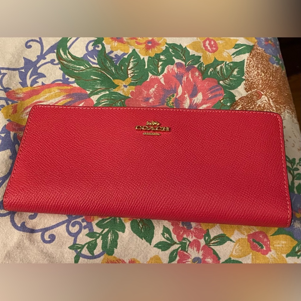 New Coach SLIM Wallet Bold Pink
